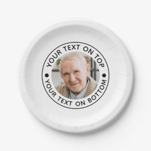Minimalist Photo Custom Text Colors Paper Plates