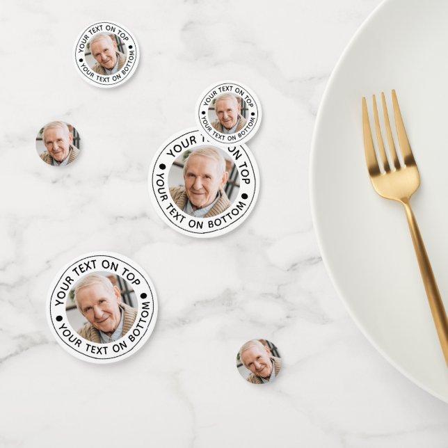 Minimalist Photo Custom Text Colors Table Confetti (Group)