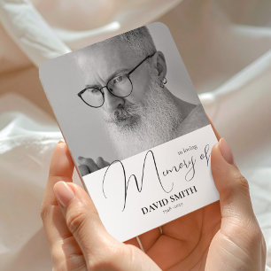 Minimalist Photo Elegant Memorial Favor Magnet
