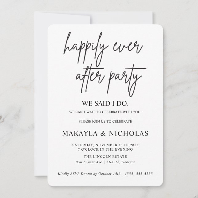 Minimalist Photo Elopement Announcement Invitation (Front)