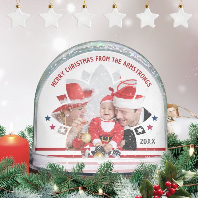 Minimalist Photo Family Holiday Keepsake Snow Globe (Minimalist Photo Family Holiday Keepsake Snow Globe ©Susanne Sachers - Sunny Mind 🌞)