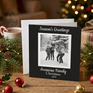 Minimalist  Photo Family Personalize Holiday Postcard