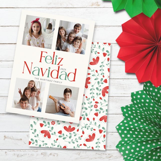 Minimalist Photo Feliz Navidad Colorful  Card (Creator Uploaded)