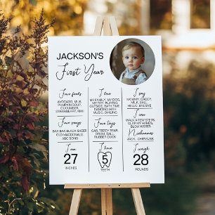 Minimalist Photo First Year Birthday Milestone Poster