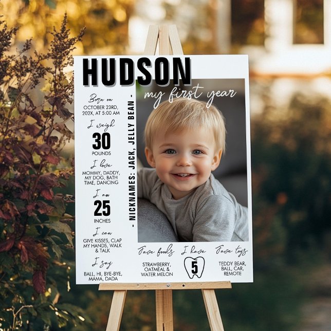 Minimalist Photo First Year Birthday Milestone Poster (Creator Uploaded)