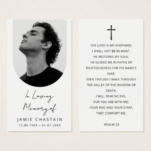 Minimalist Photo Funeral Memorial Prayer Cards