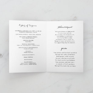Minimalist Photo Funeral Order of Service Folded Program