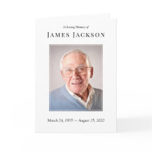 Minimalist Photo Funeral Program Order of Service