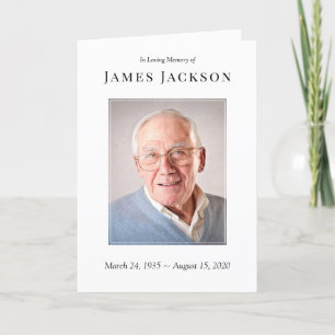 Minimalist Photo Funeral Program Order of Service