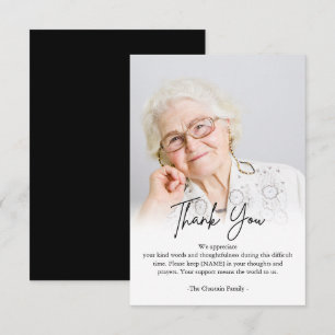 Minimalist Photo Funeral Sympathy  Thank You Card