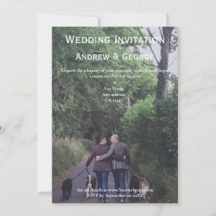 Minimalist Photo Gay LGBTQ Wedding Invitation