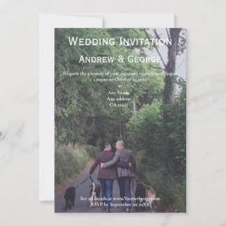 Minimalist Photo Gay LGBTQ Wedding Invitation