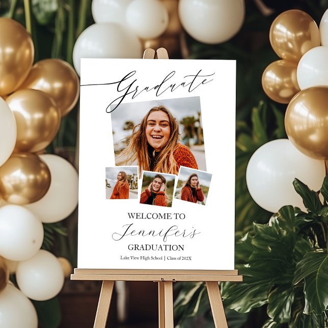 Minimalist Photo Grad Party Welcome Sign (Creator Uploaded)