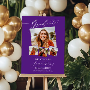 Minimalist Photo Grad Party Welcome Sign