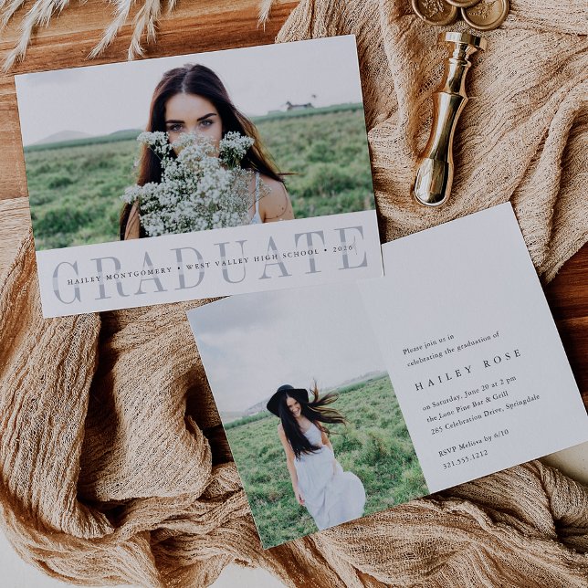 Minimalist Photo Graduation Announcement & Invite (Creator Uploaded)