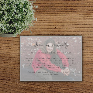 Minimalist Photo Graduation   Gray Enclosure Card