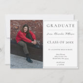 Minimalist Photo Graduation Open House | White Invitation (Front)