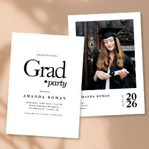 Minimalist Photo Graduation Party Invitation