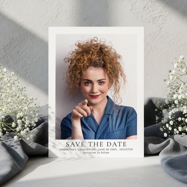 Minimalist Photo Graduation Save The Date (Creator Uploaded)