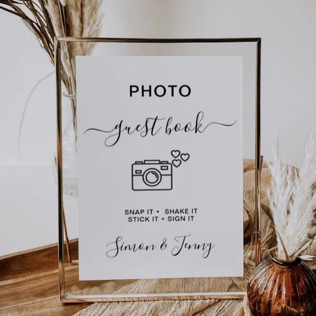 Minimalist Photo Guestbook Sign Template, Invitation (Minimalist Photo Guestbook Sign Template, Invitation)