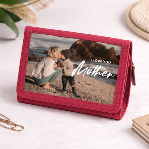Minimalist Photo I Love You Mother Day Gift Tri-fold Wallet