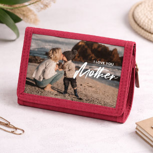 Minimalist Photo I Love You Mother Day Gift Trifold Wallet