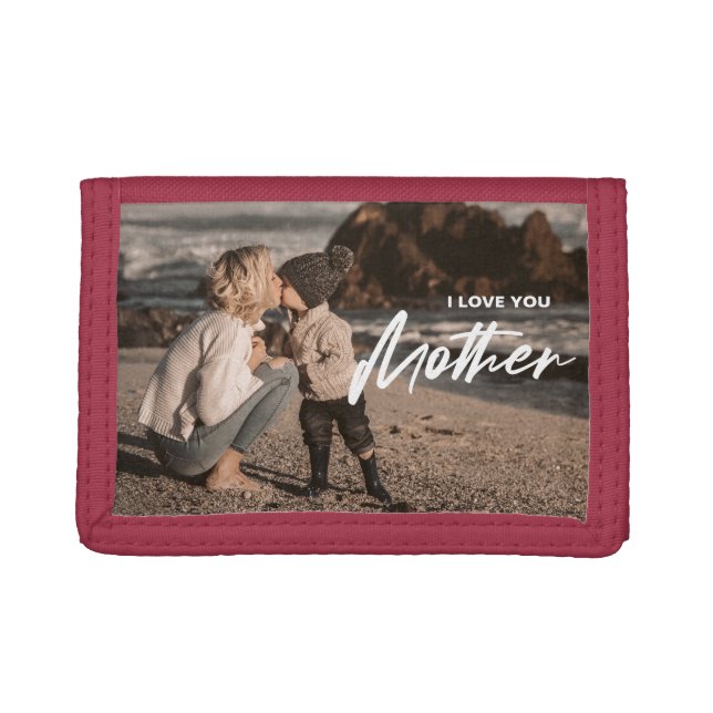 Minimalist Photo I Love You Mother Modern Wallet (Front)