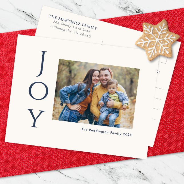 Minimalist Photo Joy Holiday Postcard (Creator Uploaded)