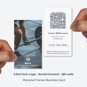 Minimalist Photo Logo Personal Trainer Business Card