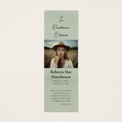 Minimalist Photo Memorial Orthodox Payer Bookmark