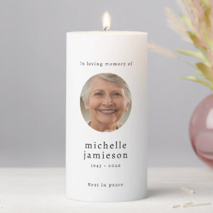 Minimalist Photo Memorial Pillar Candle