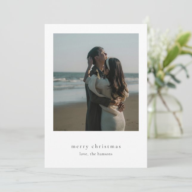 Minimalist Photo Modern Christmas Holiday Card (Standing Front)