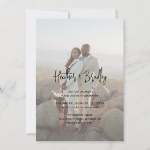 Minimalist Photo Modern Engagement Party Invitation