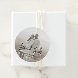 Minimalist Photo Modern Wedding Favor Tags