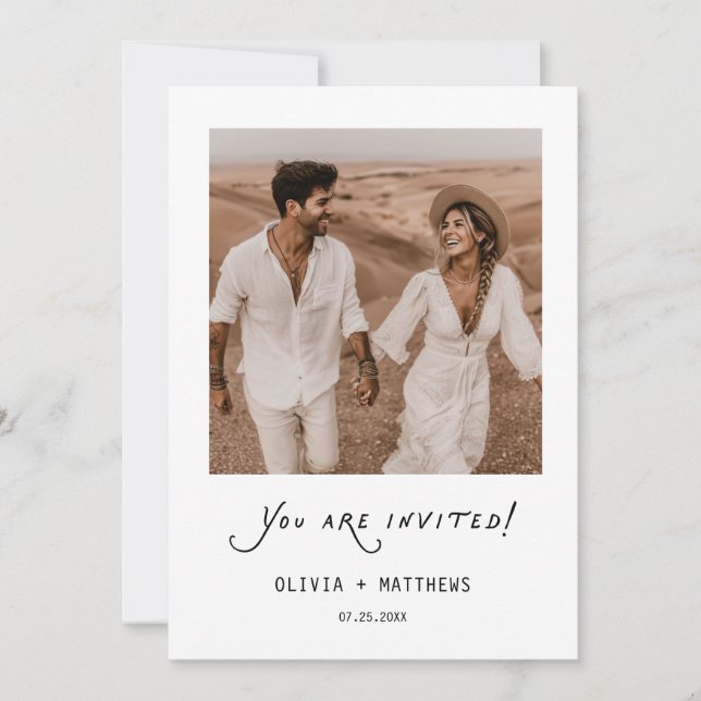 Minimalist Photo Modern Wedding Invitation (Front)