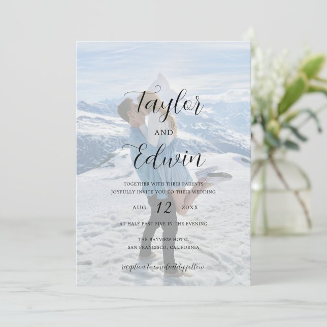 Minimalist Photo Modern Wedding Invitation (Standing Front)