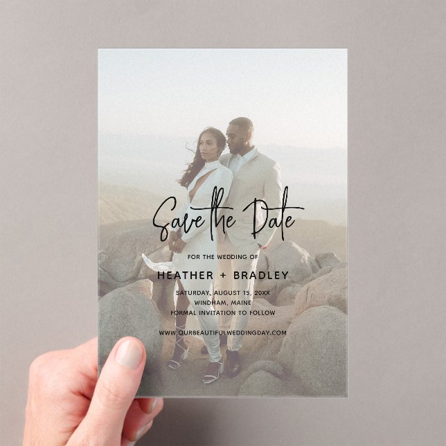 Minimalist Photo Modern Wedding Save the Date (Insitu (Handheld))