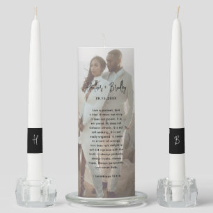 Minimalist Photo Modern Wedding Unity Candle Set