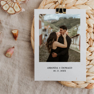 Minimalist photo Monogram Engagement Party Invitation