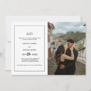 Minimalist photo Monogram Pre-Wedding brunch Invitation