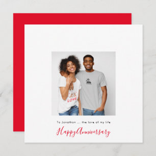 Minimalist photo Name Partner Custom Anniversary Card