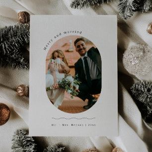 Minimalist Photo Newlywed Christmas Card