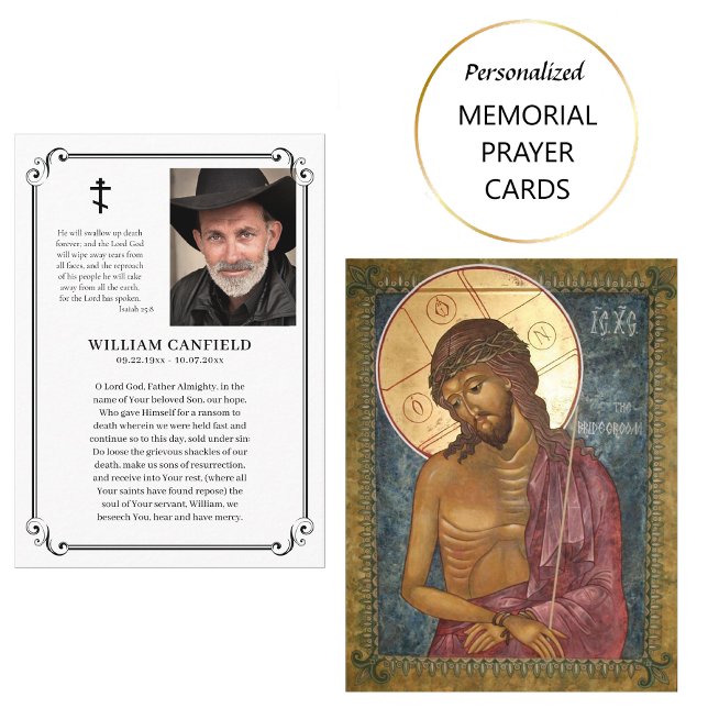 Minimalist Photo Orthodox Funeral Prayer Card      (Creator Uploaded)