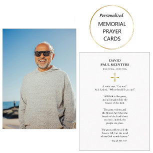 Minimalist Photo Orthodox Funeral Prayer Card     