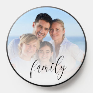 Minimalist Photo Overlay Family Script PopSocket