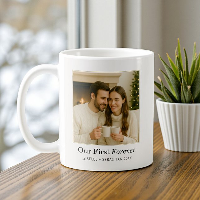 Minimalist Photo Personalized Text Keepsake Coffee Mug (Creator Uploaded)