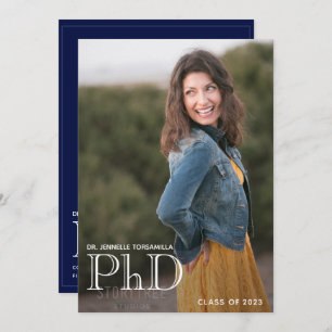 Minimalist Photo PhD Graduation Announcement