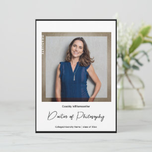 Minimalist Photo PhD Graduation Announcement