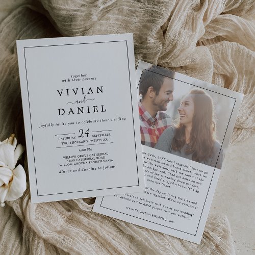 Minimalist Photo Proposal Story Wedding Invitation