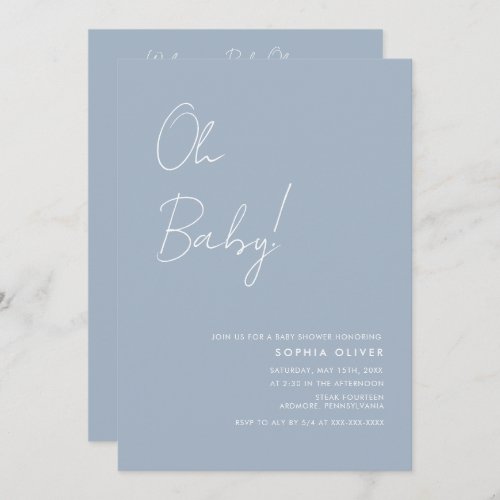 Minimalist Photo QR Code Baby Shower Invitation